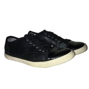 Lanvin Paris low top leather sneakers size EU 36 US 5.5 patent leather and suede